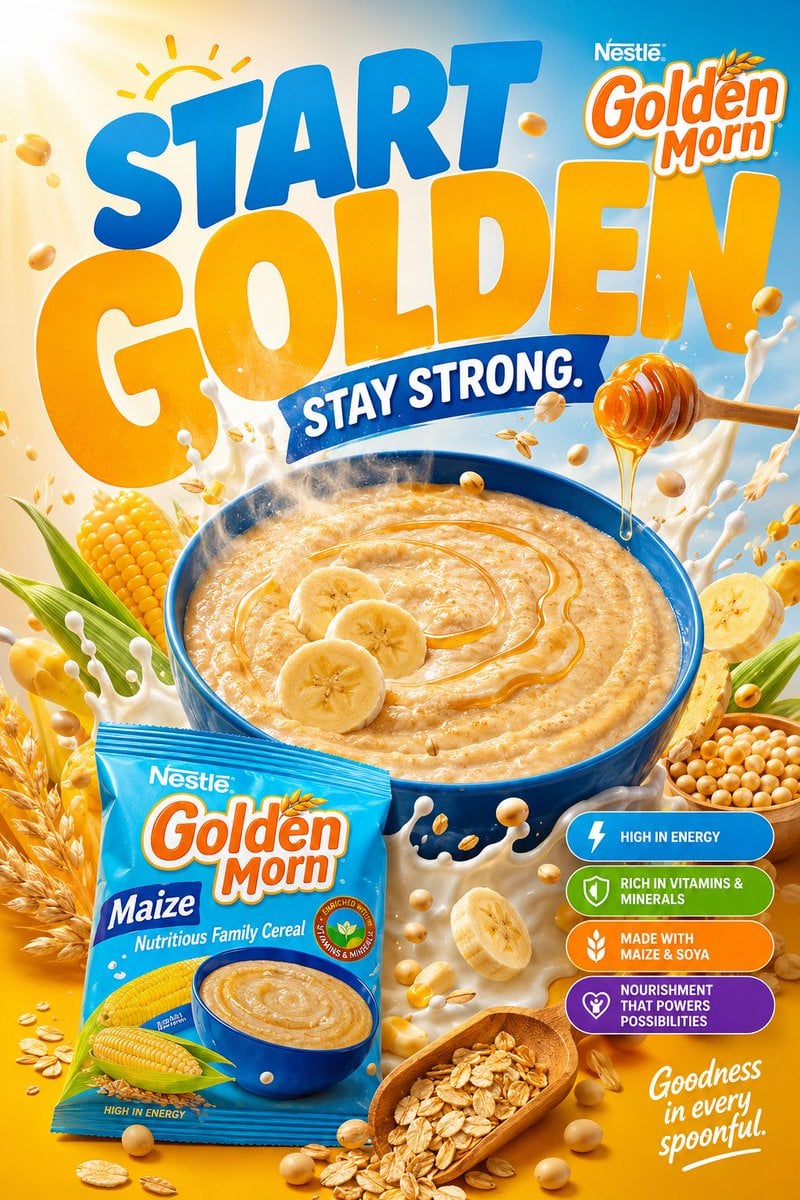 **GOLDEN MORN VIRAL FMCG POSTER CAMPAIGN SYSTEM**
**“START GOLDEN. STAY STRONG.”