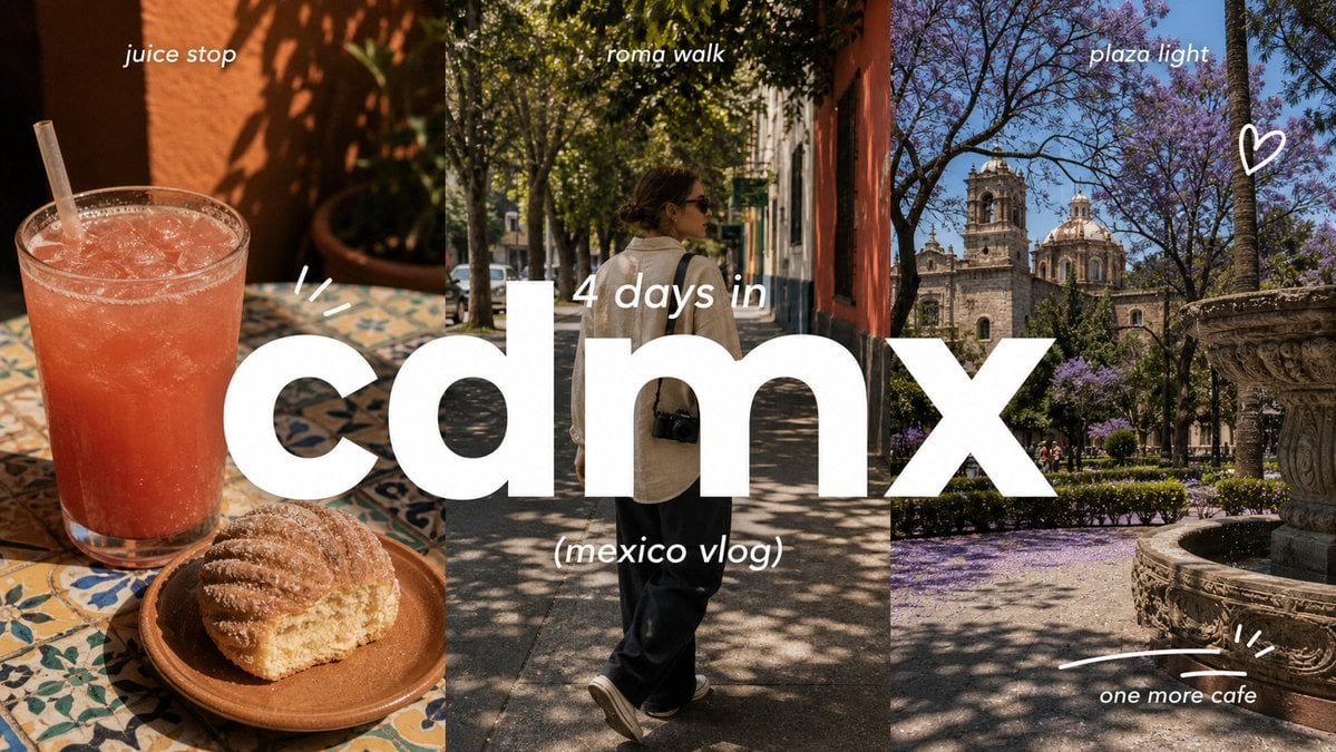 Create a 9:16 image in the "Clean Triptych Travel Vlog Thumbnail" style.

Subjec
