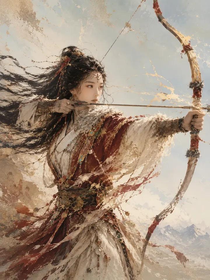 Ultra-detailed ethereal portrait of a beautiful East Asian royal princess wearin