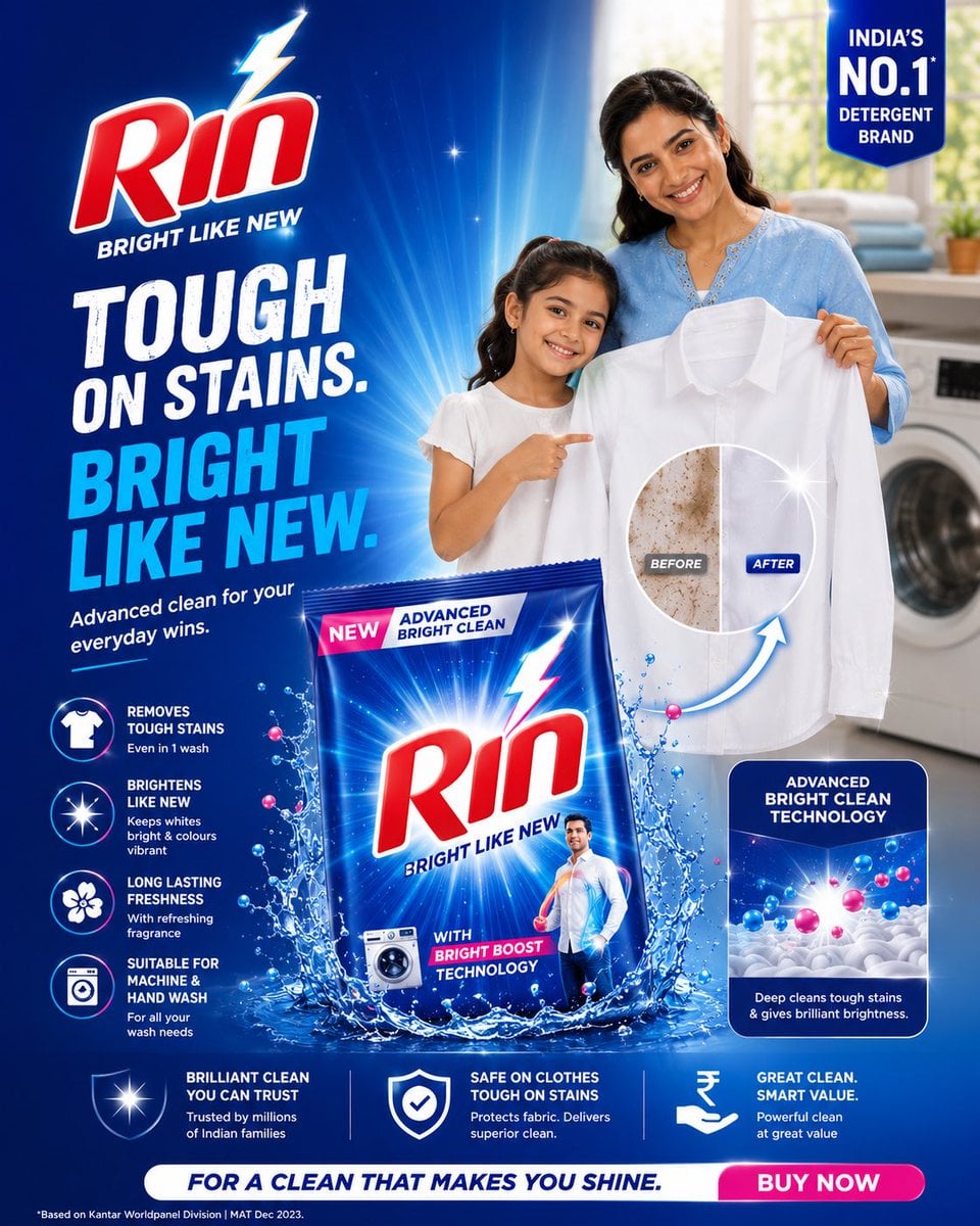 FORMAT:
4:5 vertical premium FMCG SMM poster
hyper-realistic detergent advertisi