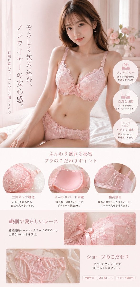 Create a hyper-realistic luxury lingerie e-commerce detail-page visual inspired 