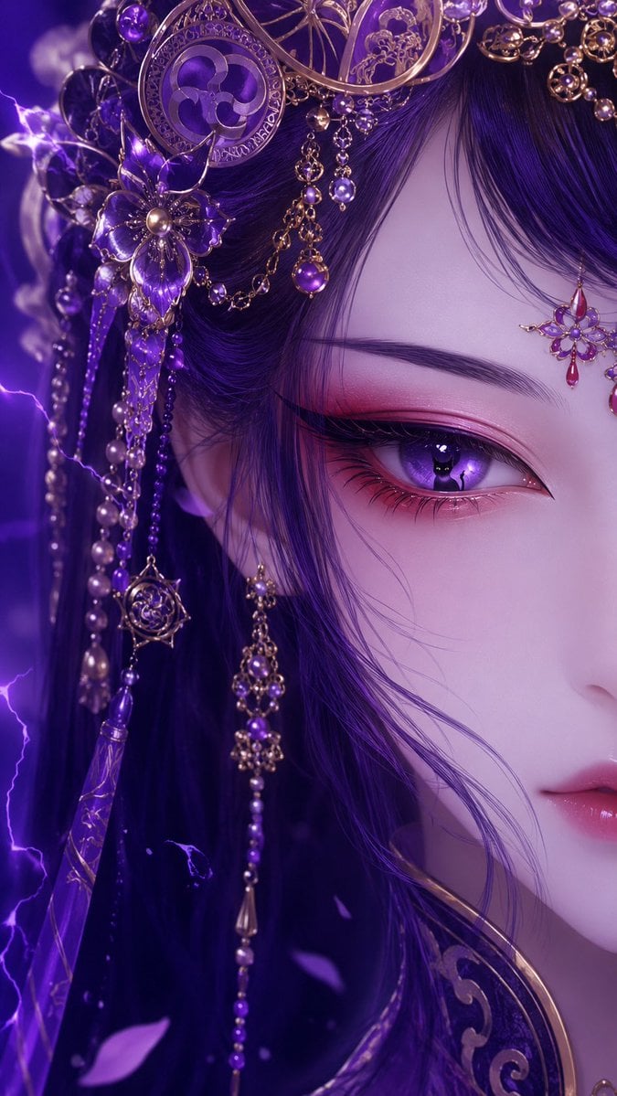 国风戏曲旦角美人系列｜极近景半脸单眼特写

把米哈游角色、西游记角色与历史人物，重塑成冷艳神秘的东方戏曲美人。  
红粉橘戏曲眼妆、冷白瓷肌、蓝紫冷光、华丽珠玉