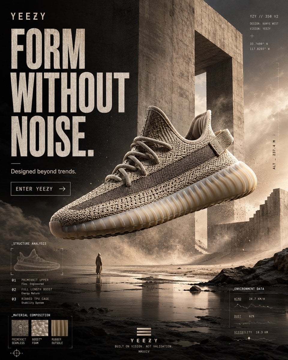 FORMAT:
4:5 vertical premium sneaker SMM campaign
hyper-realistic streetwear adv