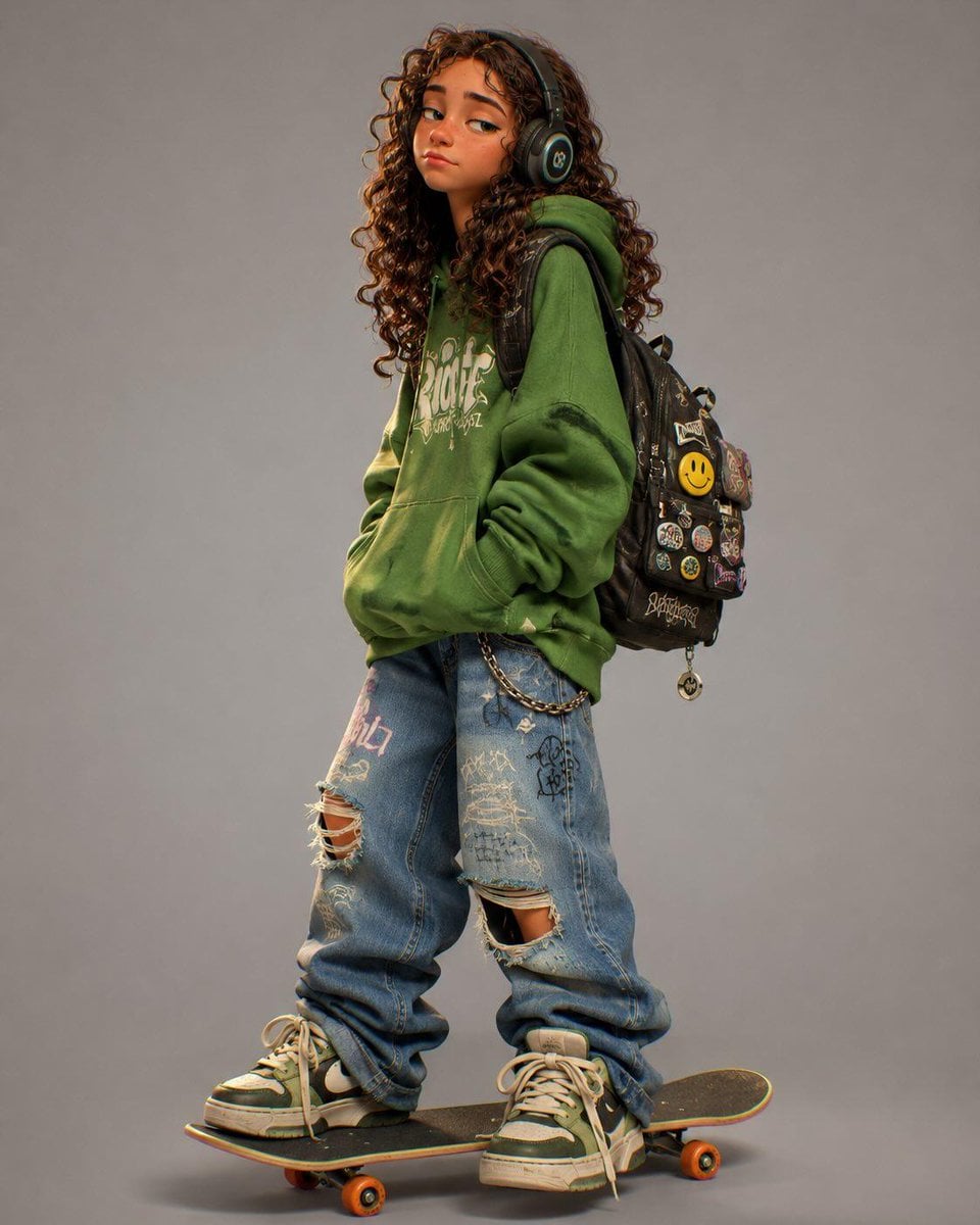 Stylized 3D cartoon character in a modern animated movie style, inspired by Pixa