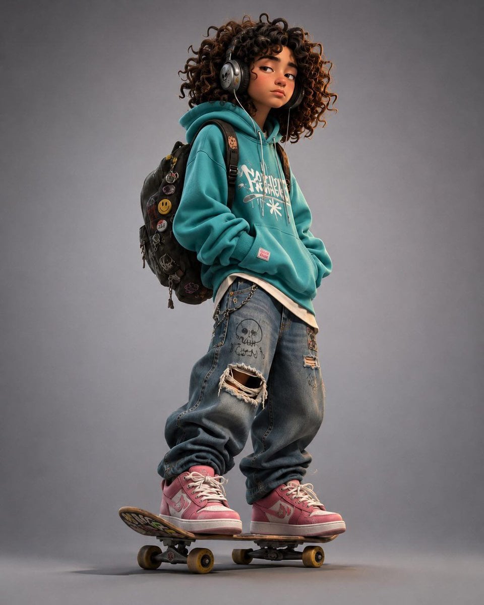 Stylized 3D cartoon character in a modern animated movie style, inspired by Pixa