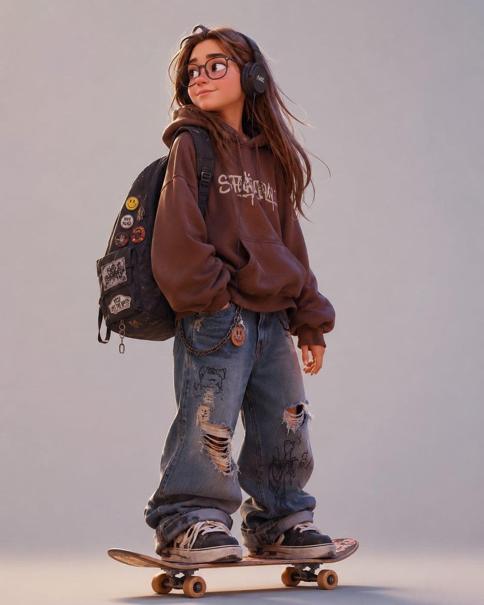 Stylized 3D cartoon character in a modern animated movie style, inspired by Pixa