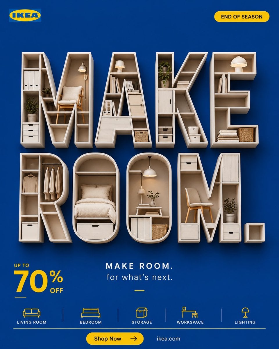 4:5 vertical ultra-premium seasonal retail campaign
IKEA global creative directi