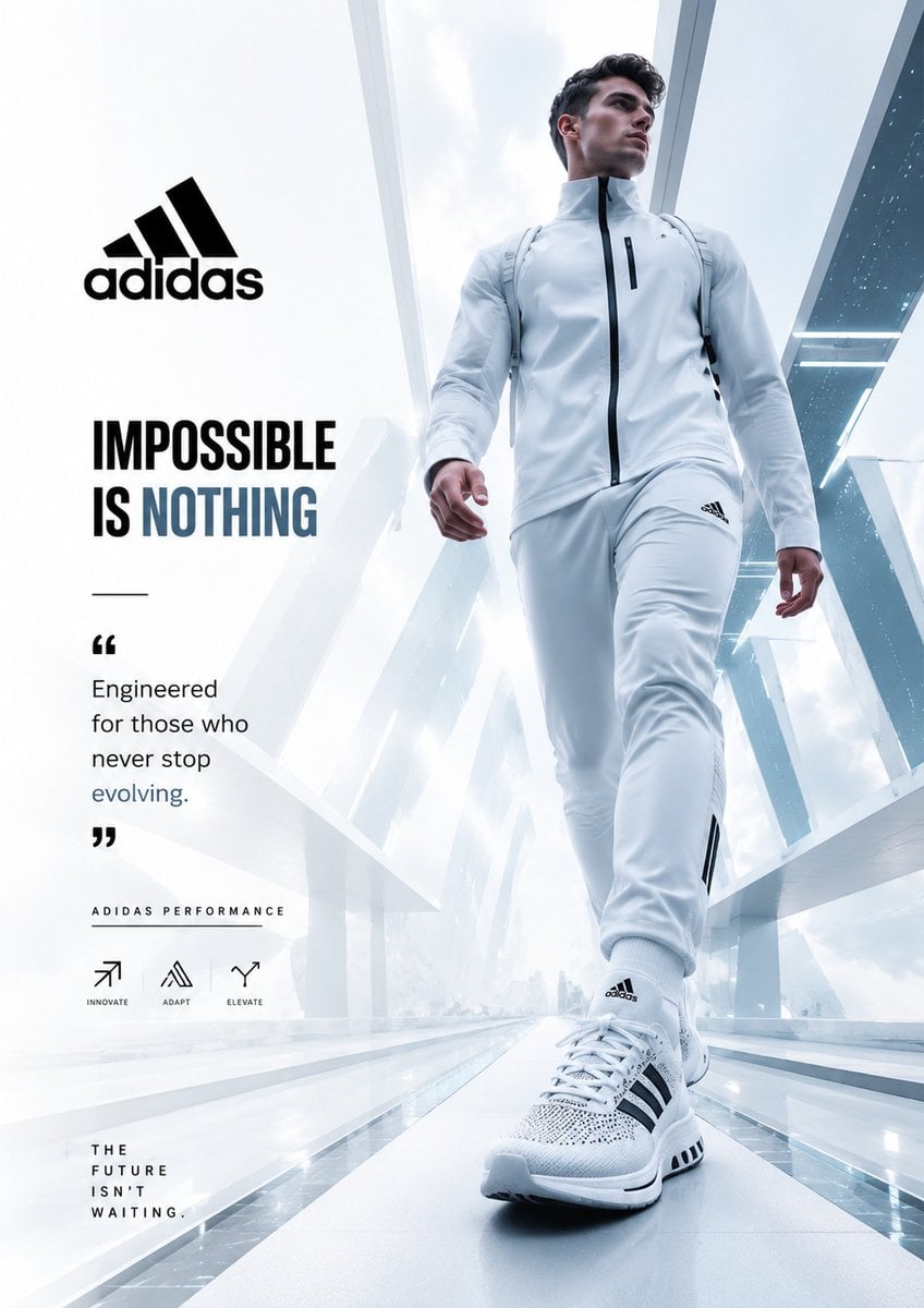 Create an ultra-premium footwear advertising poster designed by a world-class cr