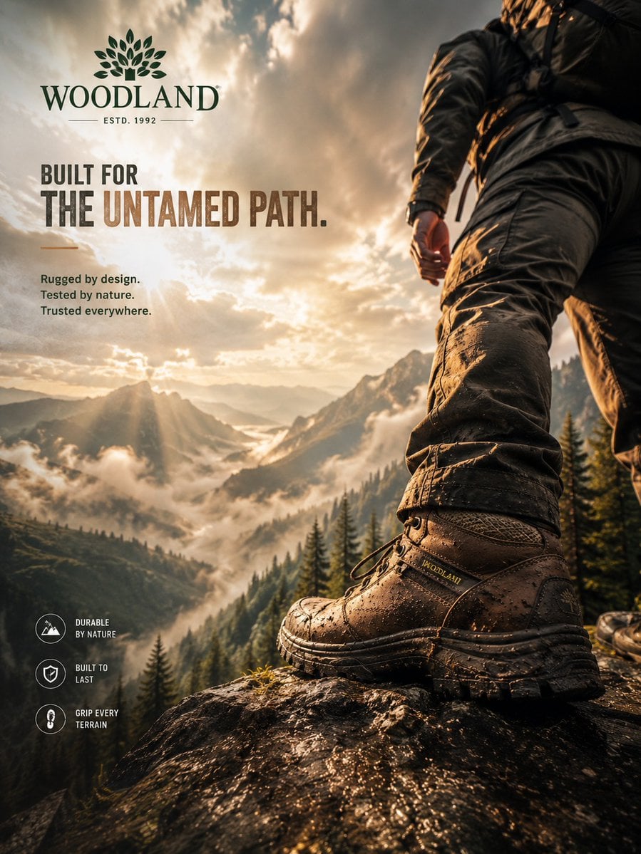 Create an ultra-premium footwear advertising poster designed by a world-class cr
