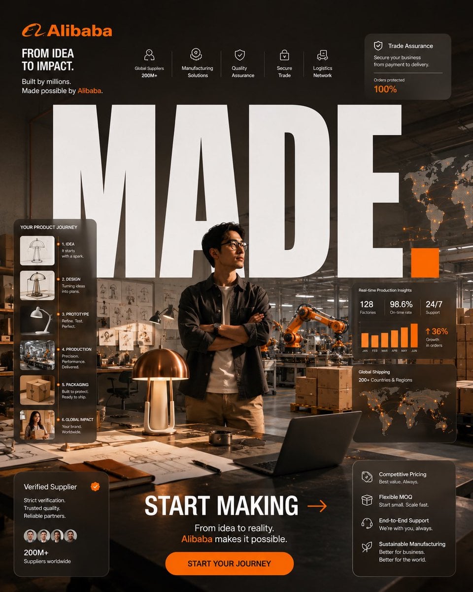 ALIBABA — “MADE.”

FORMAT:
4:5 Vertical Premium Global Brand Campaign
Ultra High