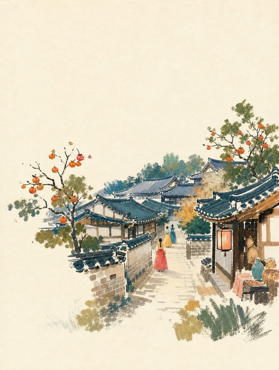A wide horizontal landscape hand-painted illustration of [Landmark Name] in [Cit