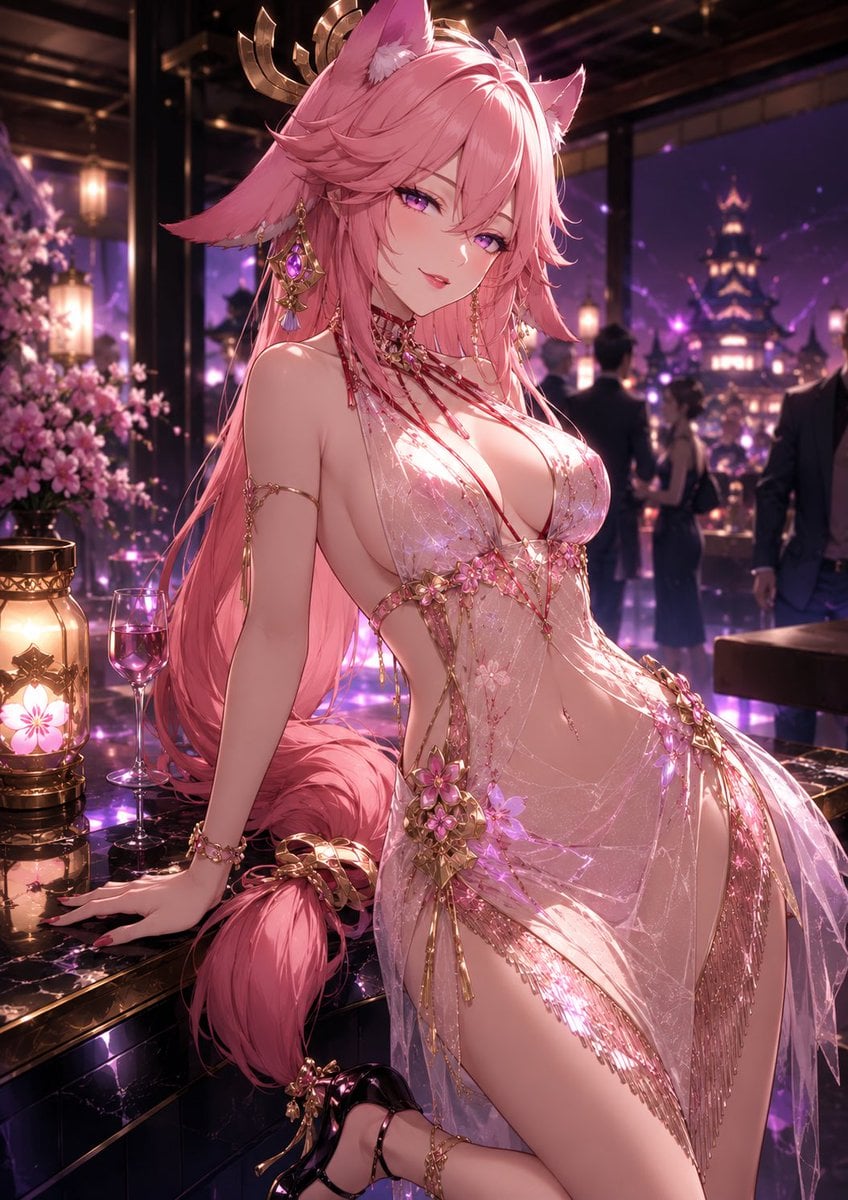 Ultra-luxury couture microdress, translating the selected character’s palette, m