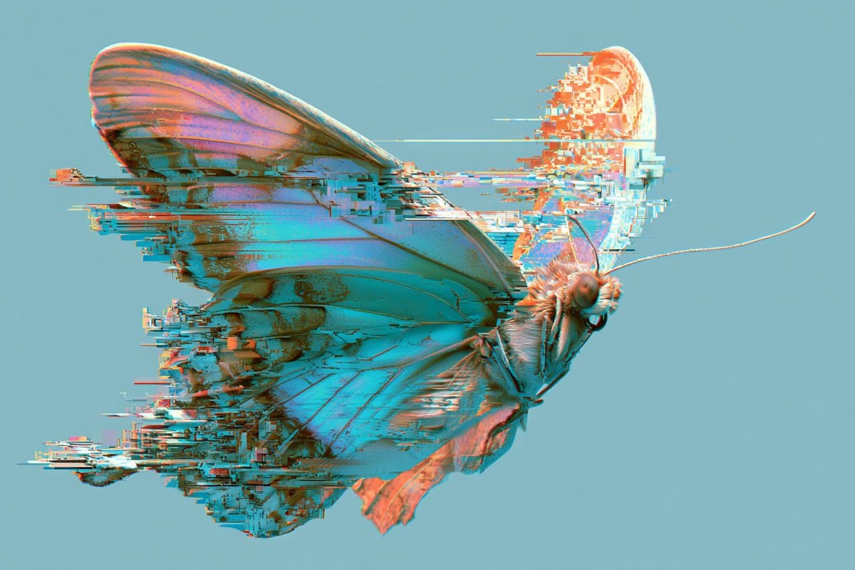 [SUBJECT] rendered in a Glitch Art Digital Dissolution style, with pixelated dis