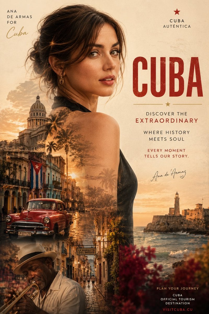 Create image Ultra-premium destination marketing poster featuring a stylish mode