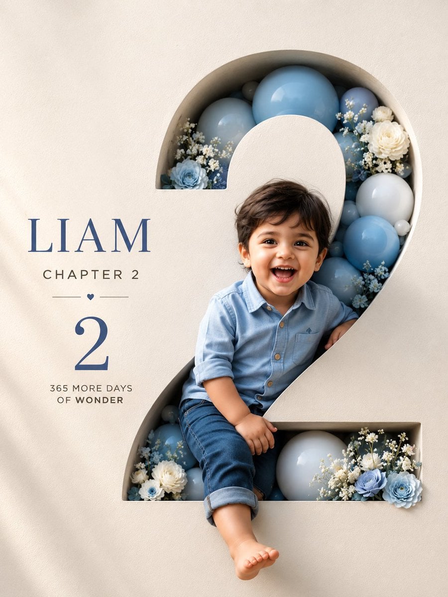 Professional luxury birthday poster, 3:4 portrait composition, ultra high-end st