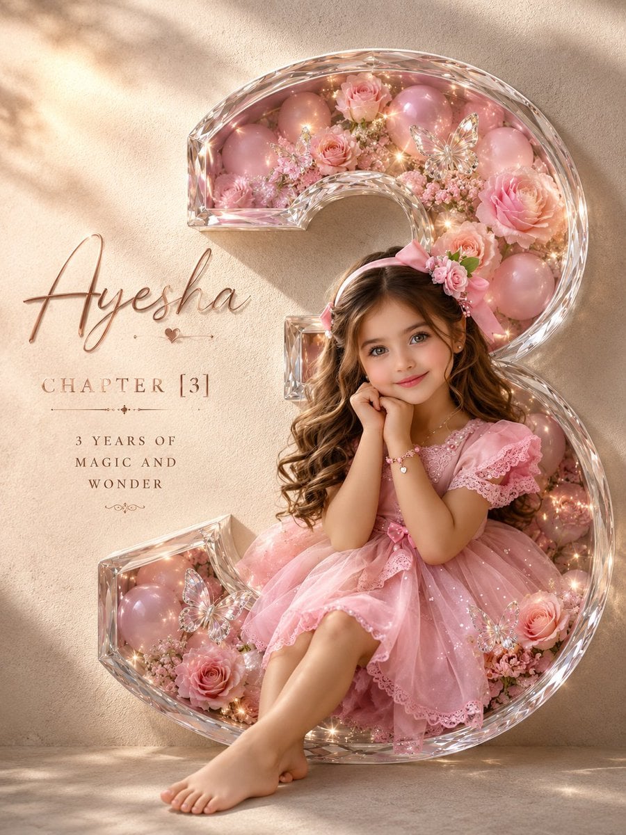 Professional luxury birthday poster, 3:4 portrait composition, ultra high-end st