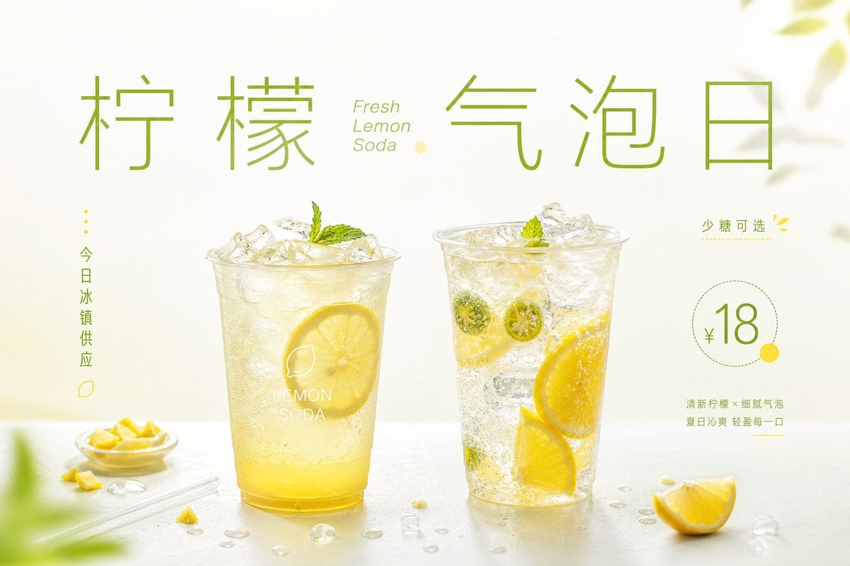 围绕[主题对象]生成一张明亮清透的商业信息视觉：上方保留大面积呼吸空间，中心以极大的中文主题字作为第一视觉，字距疏朗、笔画克制，少量外文或副标嵌入主标题之间形成