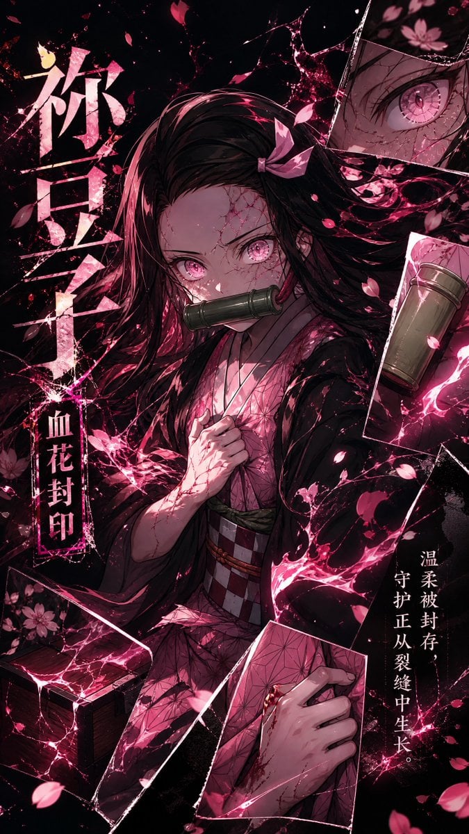 Create a vertical 9:16 high-resolution anime emotional-fragment poster.

Charact