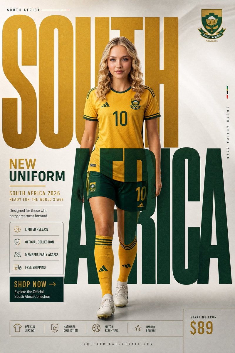 SOUTH AFRICA NATIONAL TEAM

"NEW UNIFORM"

FORMAT

Ultra-Premium Football Fashio