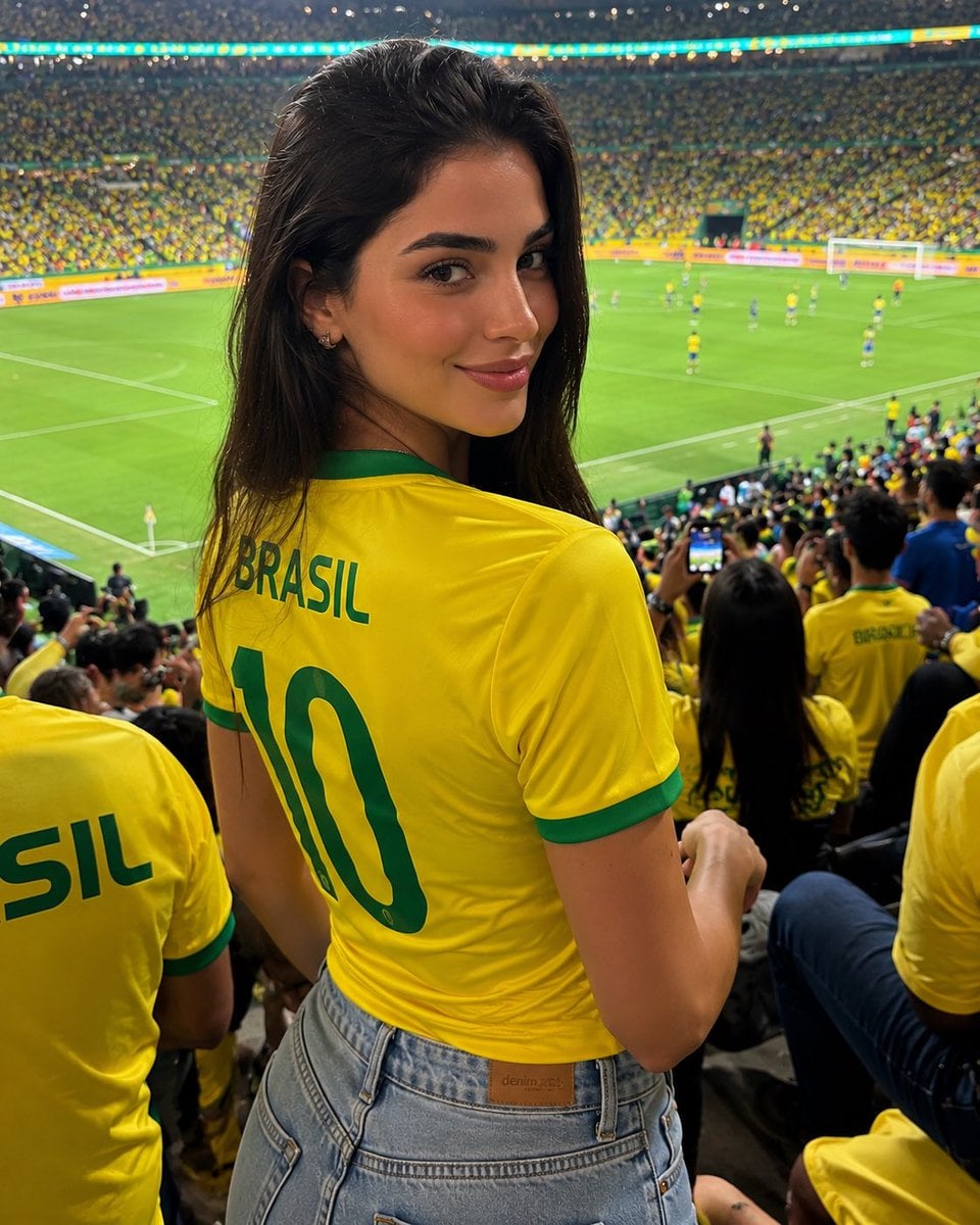 Brazil Fan Girl Stadium Selfie (Match Day)

Ultra-realistic smartphone selfie of
