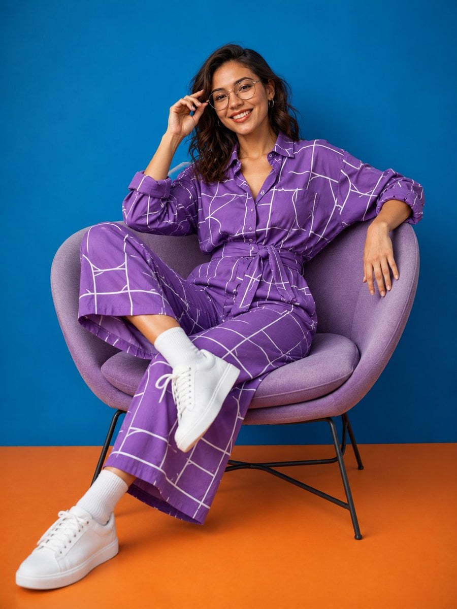 Ultra-realistic fashion lifestyle photography of a cheerful young woman with sho