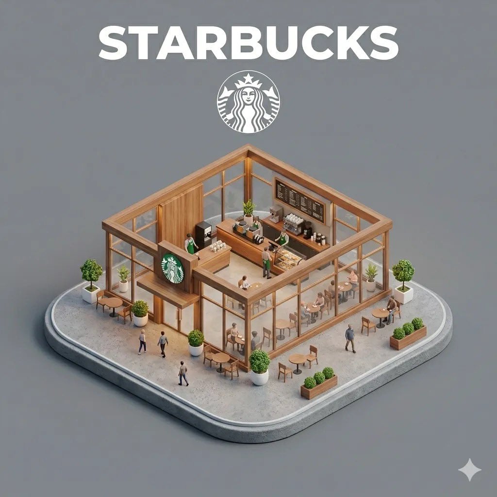 "Ultra-detailed isometric 3D miniature diorama of a branded storefront placed on