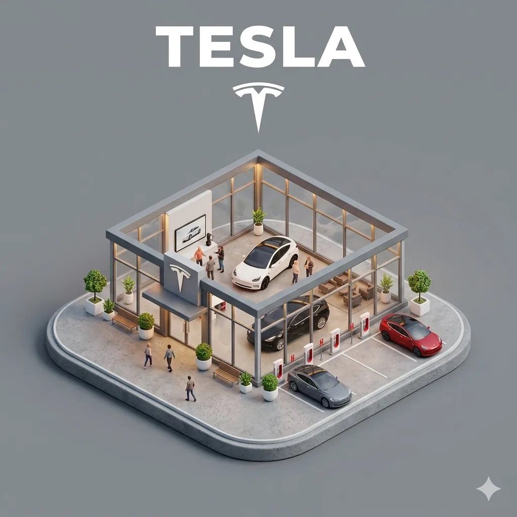 "Ultra-detailed isometric 3D miniature diorama of a branded storefront placed on