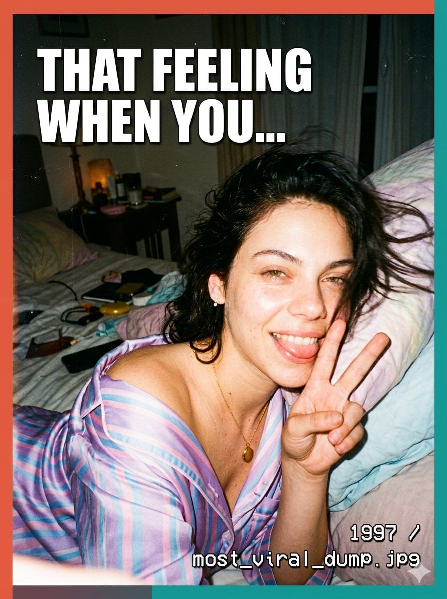 A candid disposable-camera snapshot of the same subject in the attached image. A