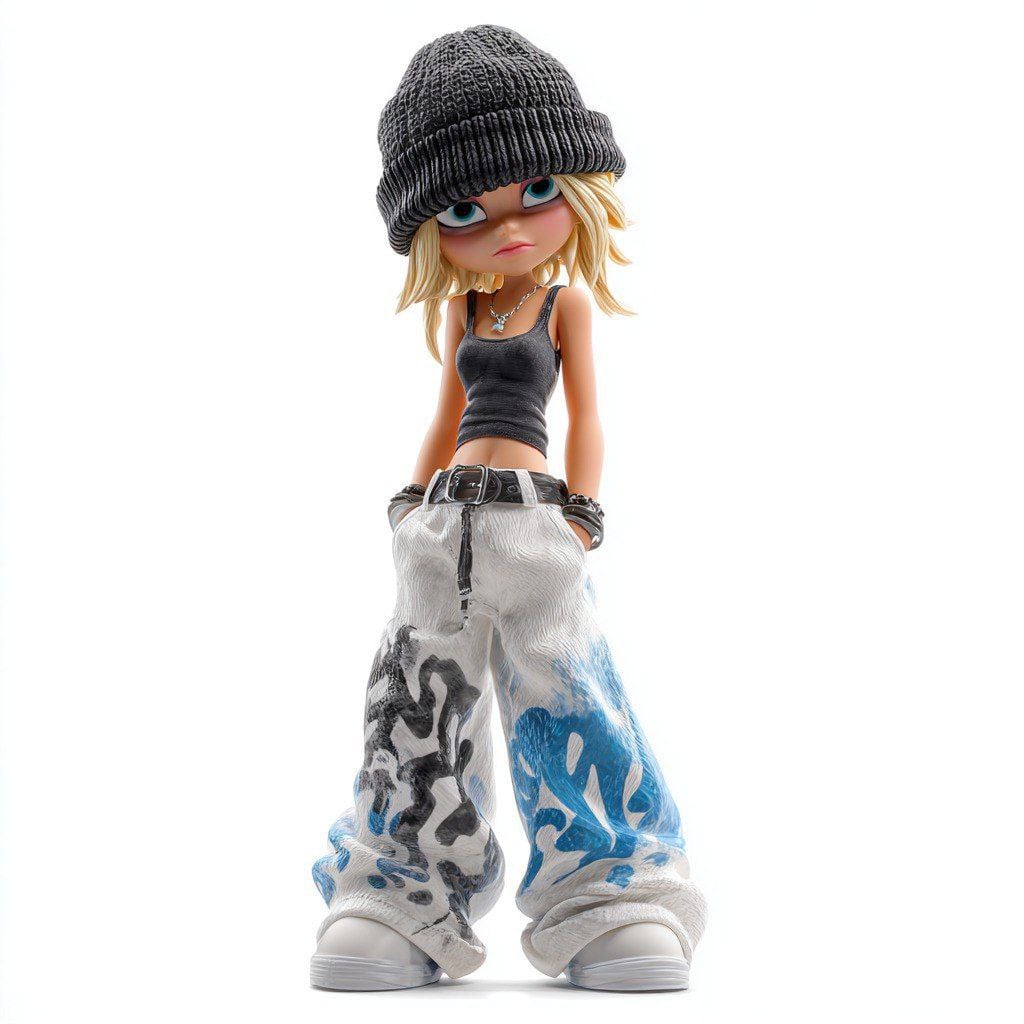 Masterpiece, 8k, best quality, a stylish artistic blind box toy of a cool and cu