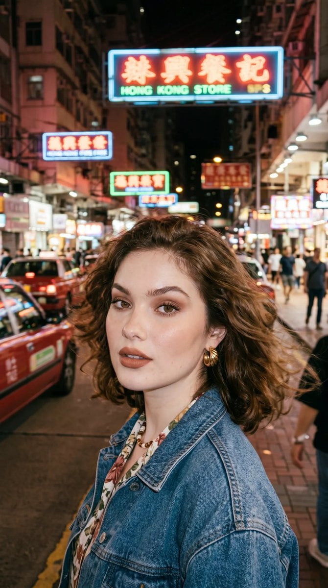 Generates a portrait photos with a retro Hong Kong style. The overall style feat