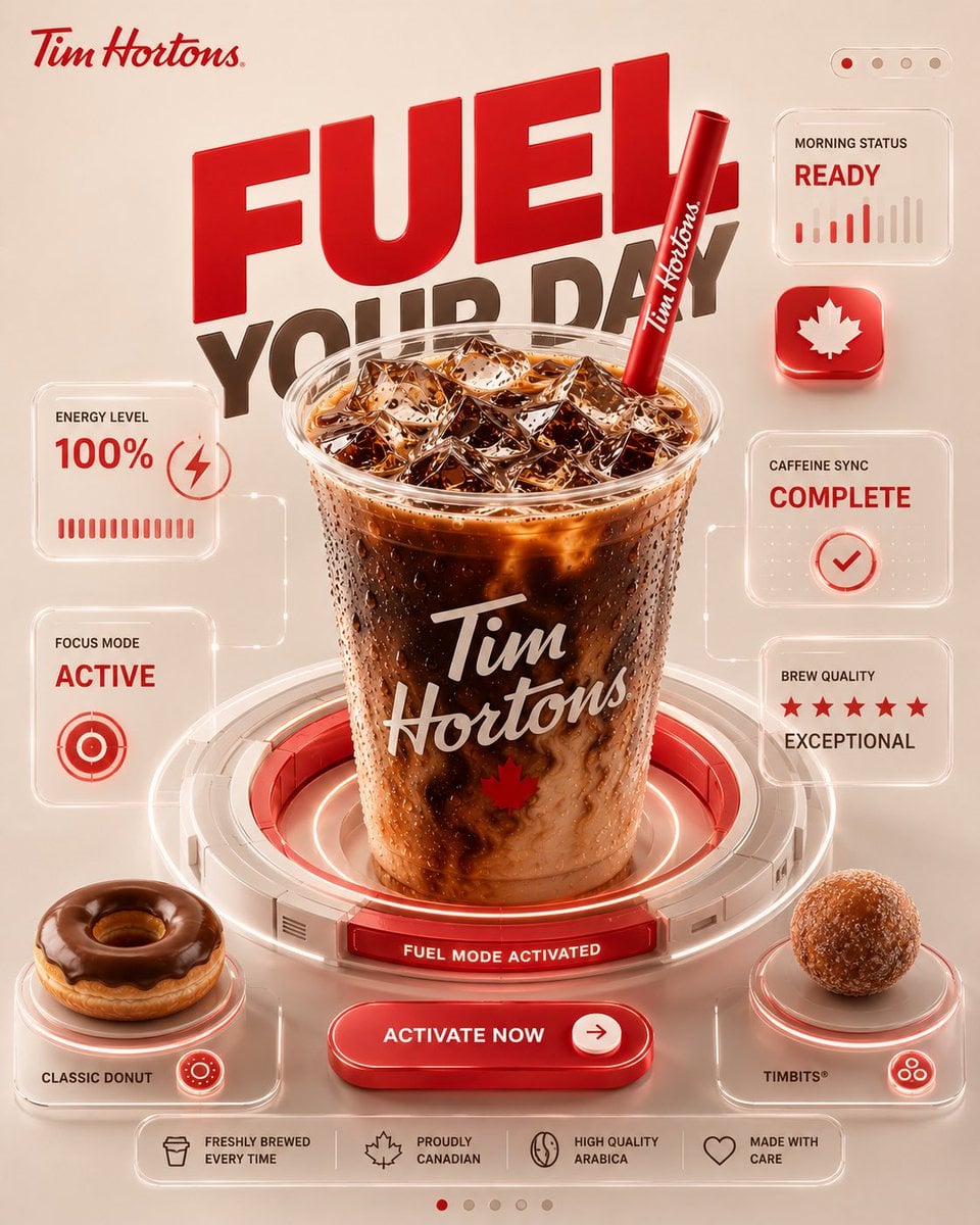 DUNKIN' — FUEL MODE

FORMAT

4:5 vertical premium SMM advertising poster

High-e