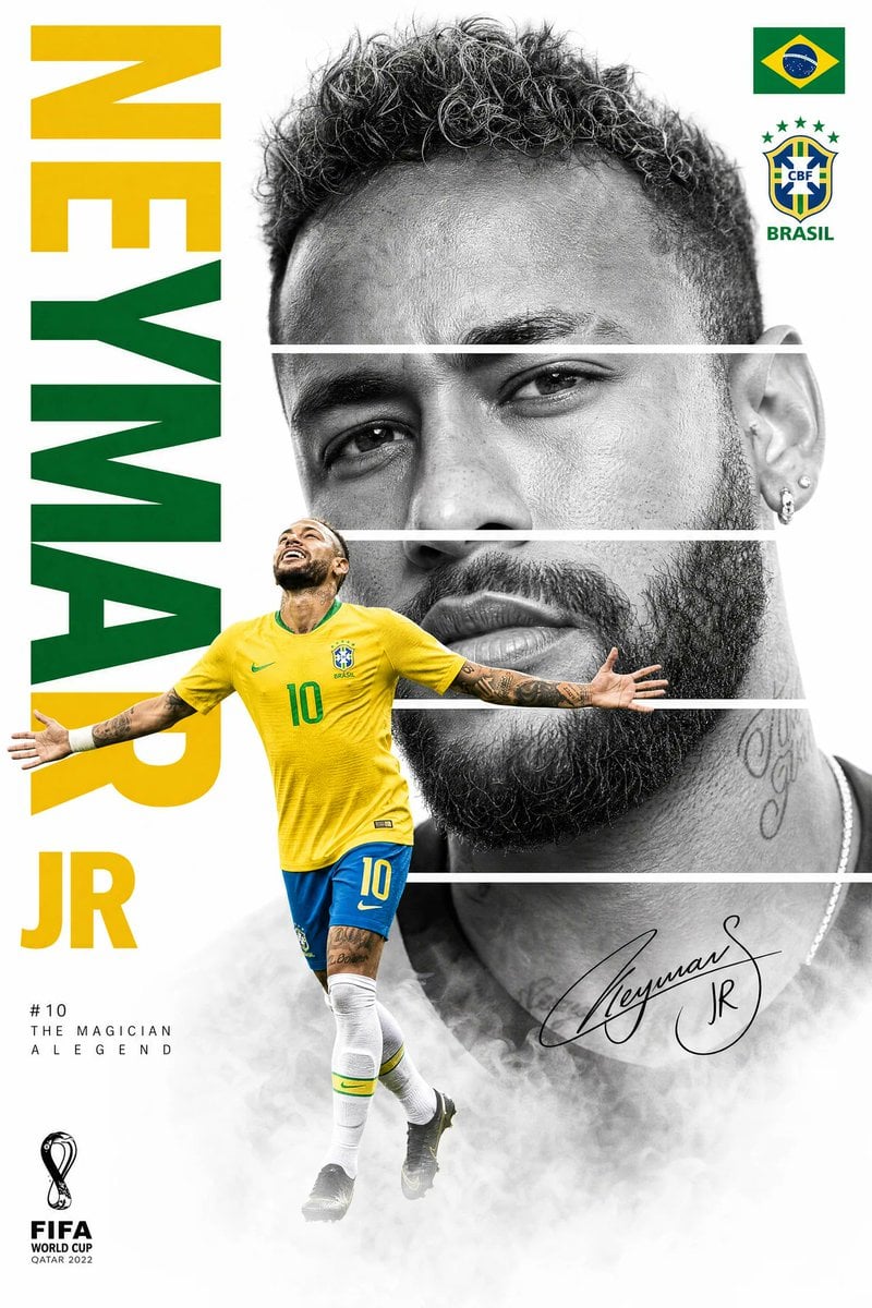 Create a premium FIFA World Cup poster design featuring Kylian Mbappé. Minimalis