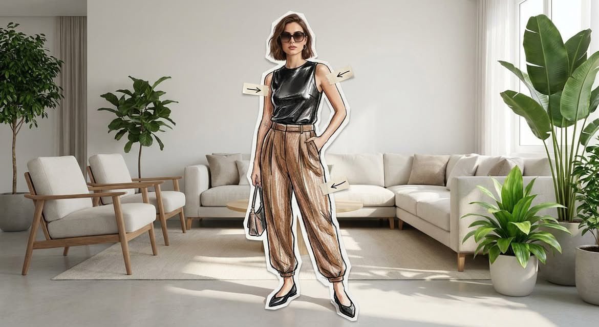 A highly creative mixed-media fashion concept in a bright Scandinavian-style liv