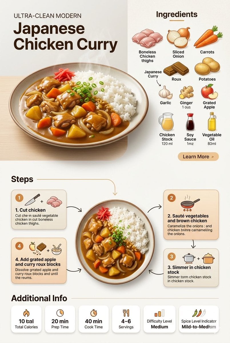 “Create an ultra-clean modern recipe infographic. Showcase a generous serving of