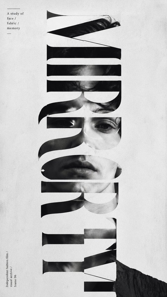 Create a high-end graphic fashion poster with strong color, typography, fashion 