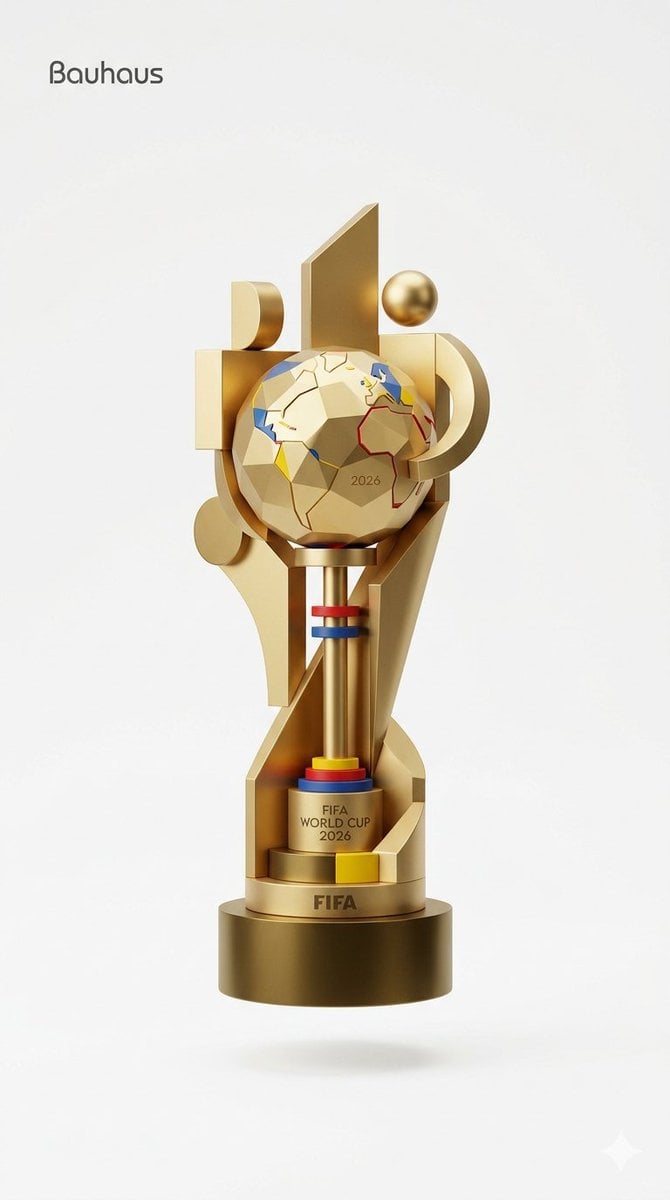 A highly detailed reimagination of the official FIFA World Cup Trophy 2026 in th