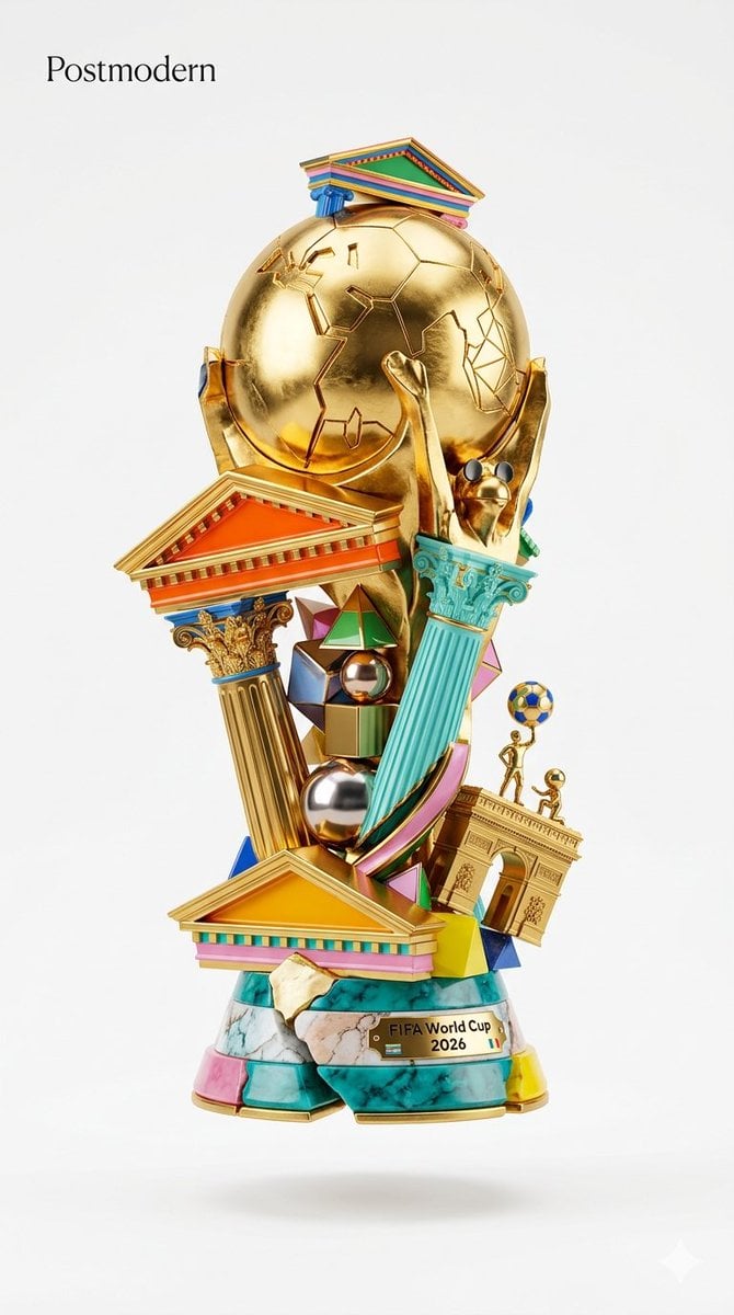 A highly detailed reimagination of the official FIFA World Cup Trophy 2026 in th