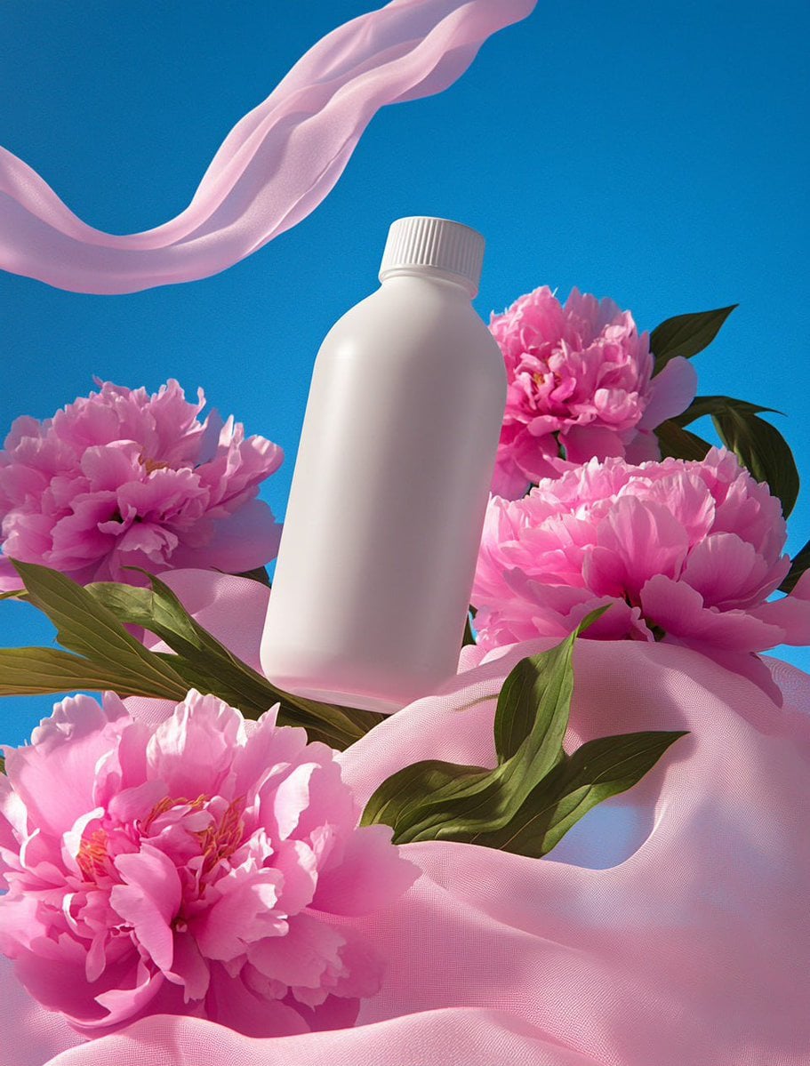 Product photography, "". photograph of a white plastic matte bottle-jug surround
