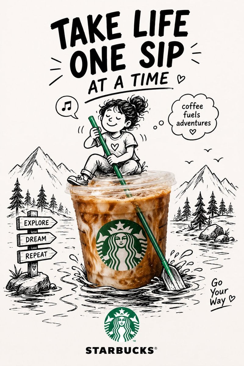 Innovative mixed-media brand campaign poster, vertical format, premium minimalis