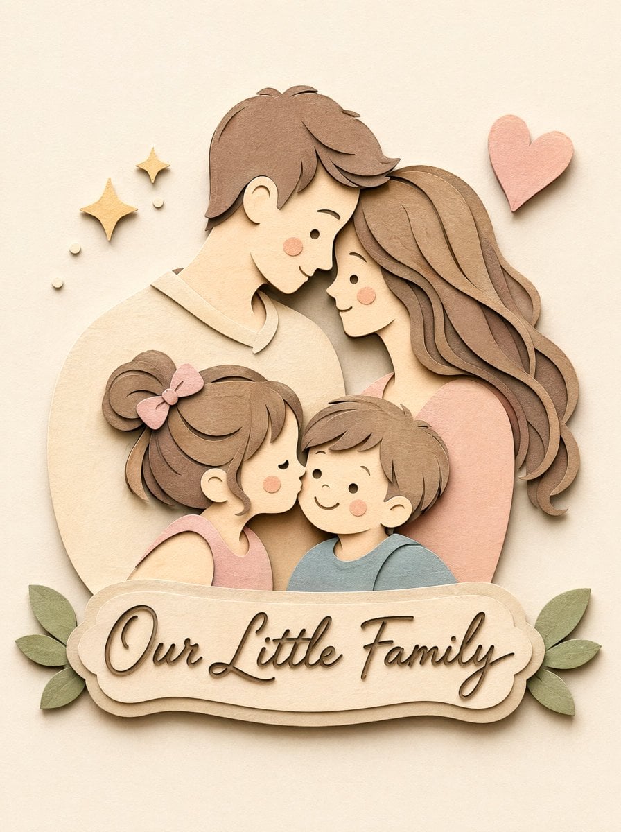 Convert this image into a soft, handcrafted paper-cut layered illustration style