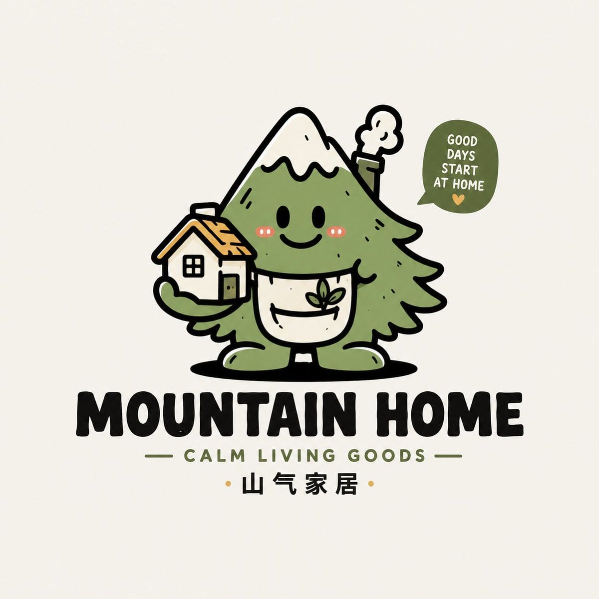 设计一张原创卡通吉祥物 Logo，整体为潮萌、轻复古、可商用的小店品牌视觉风格。画面采用纯白背景，Logo 单独居中展示，不要做成海报拼图。以「[品牌名]」为核