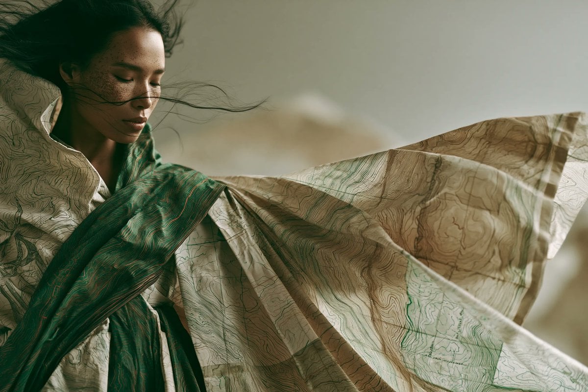 A high-fashion editorial portrait of a [Subject] wearing avant-garde garments cr