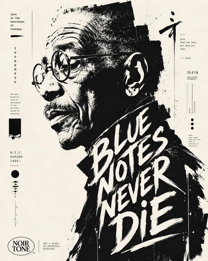 High-contrast black and white typographic portrait poster of [Human], shown in s
