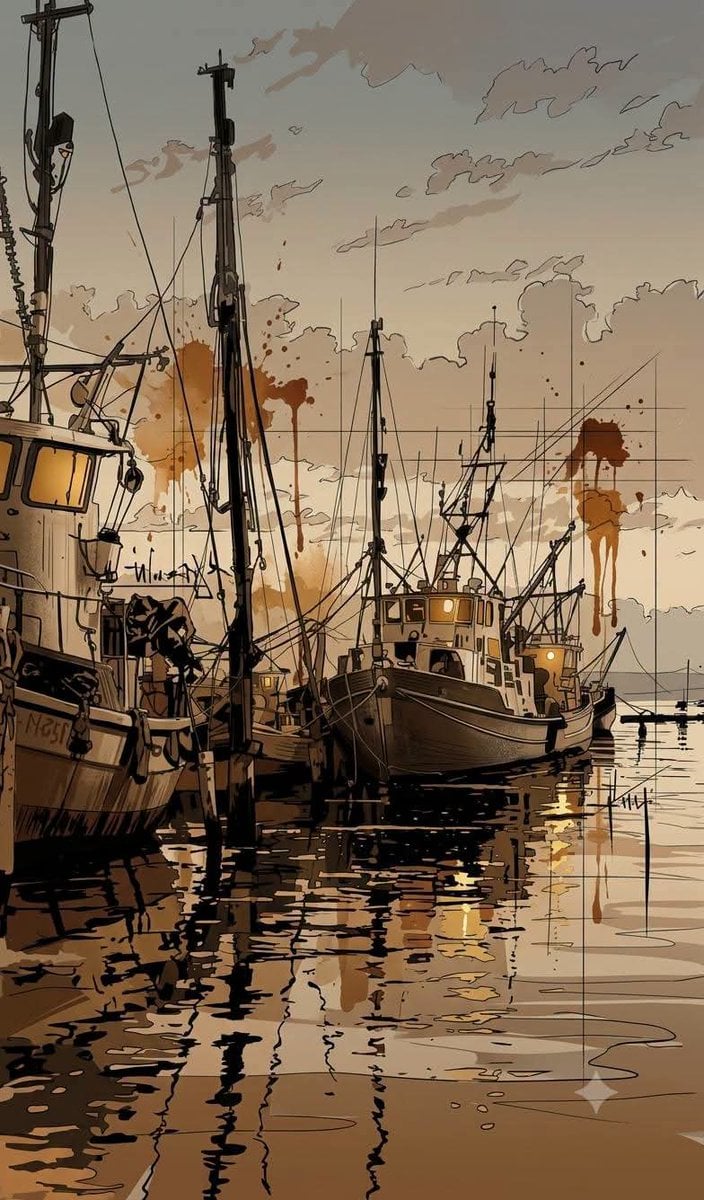 A sketch illustration combined with semi-realistic digital painting, featuring c