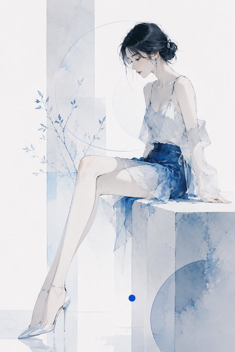 一张极简主义现代 editorial 风格插画，主体为[Subject]。画面以干净流畅的优雅线条塑造主体轮廓，强调修长比例、简洁造型与高级审美。背景保留大面积