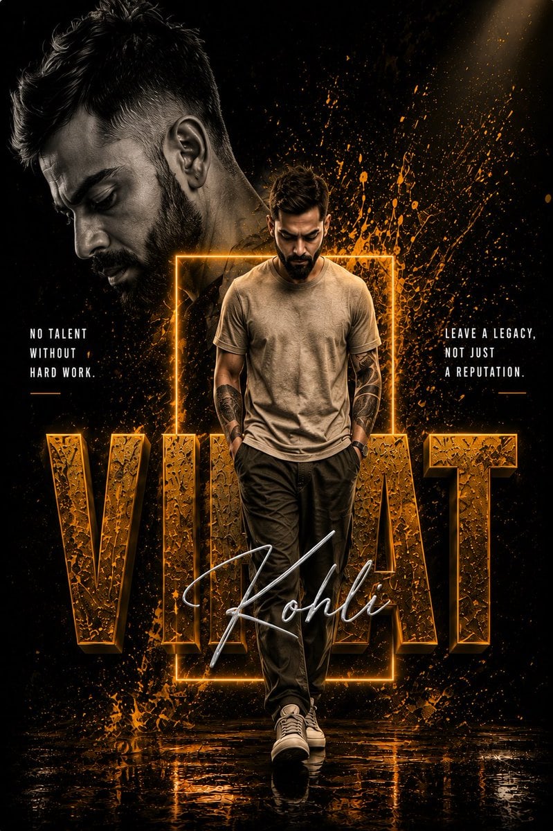 Create a premium cinematic Instagram poster featuring [Celebrity Name] in a bold