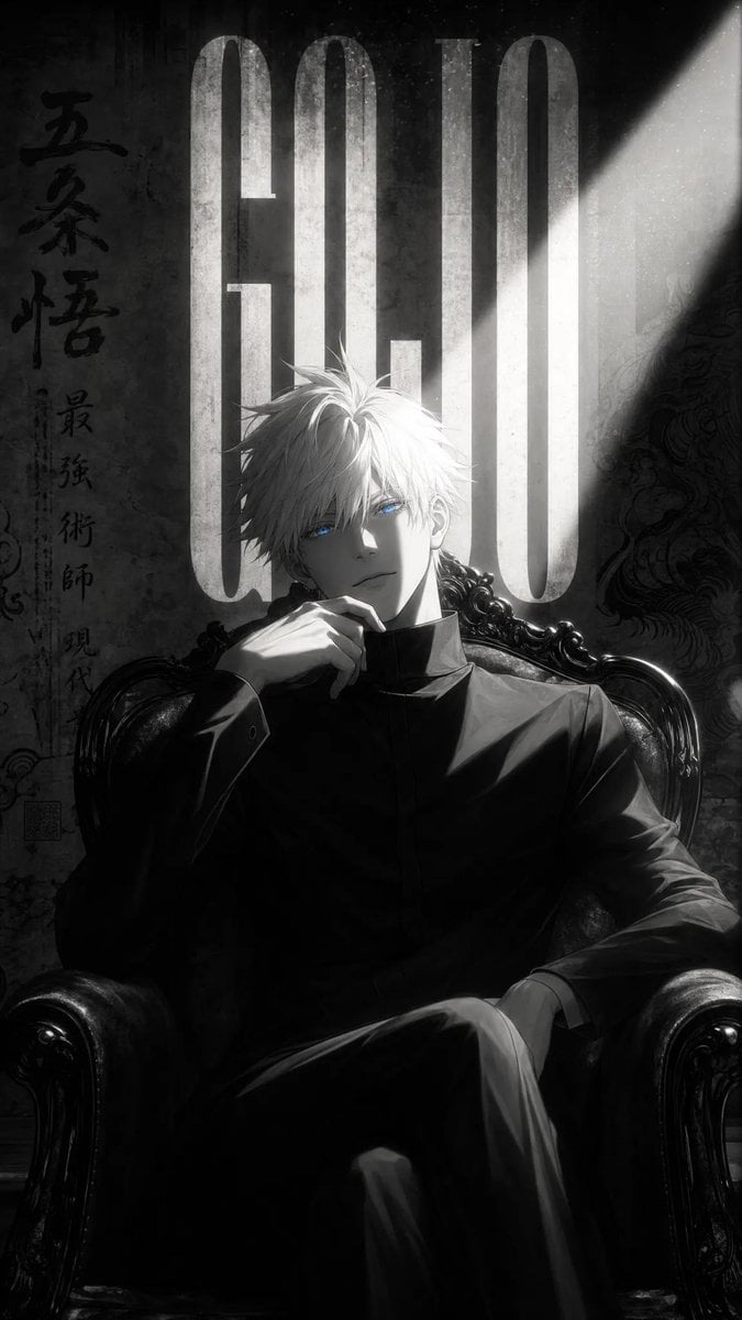 Create a dramatic cinematic anime character poster inspired by premium manga cov