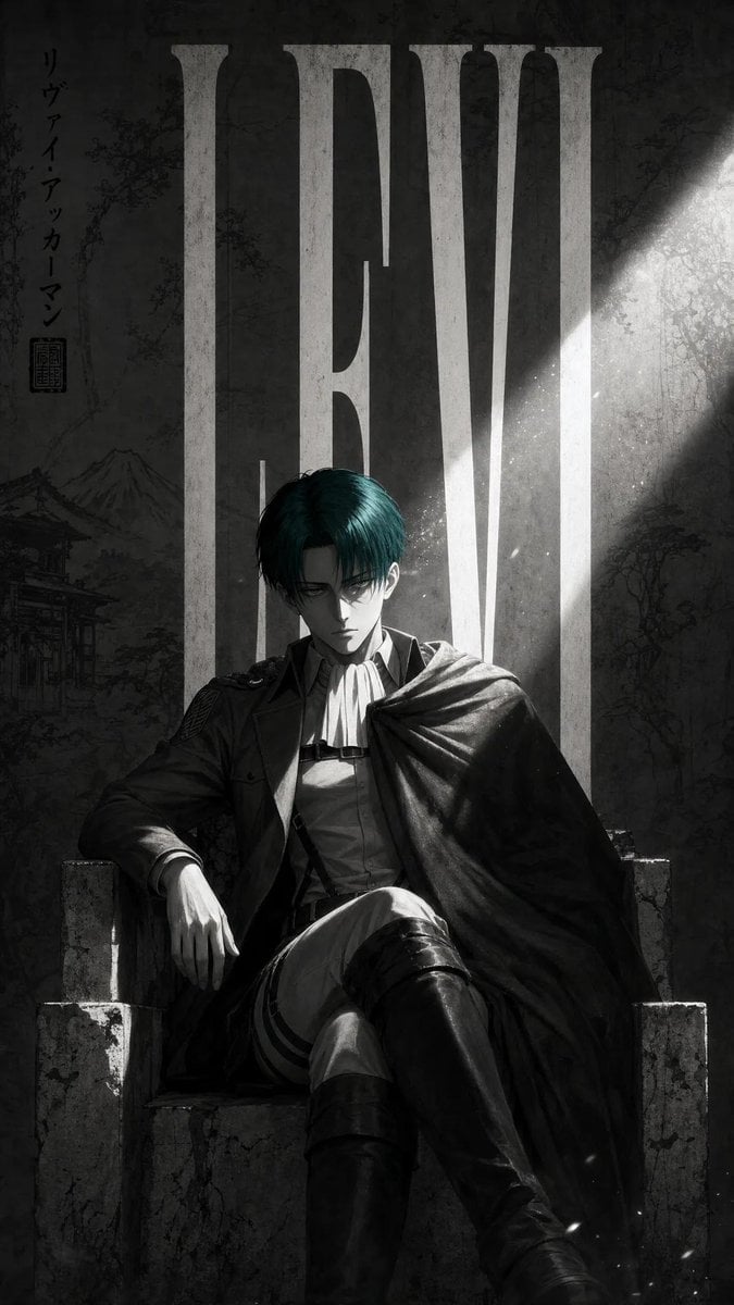 Create a dramatic cinematic anime character poster inspired by premium manga cov