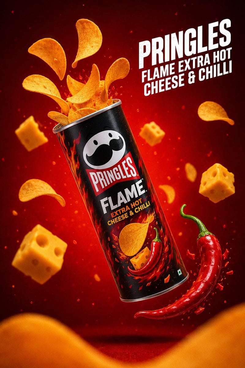 Create a premium commercial product advertisement featuring a floating can of Pr