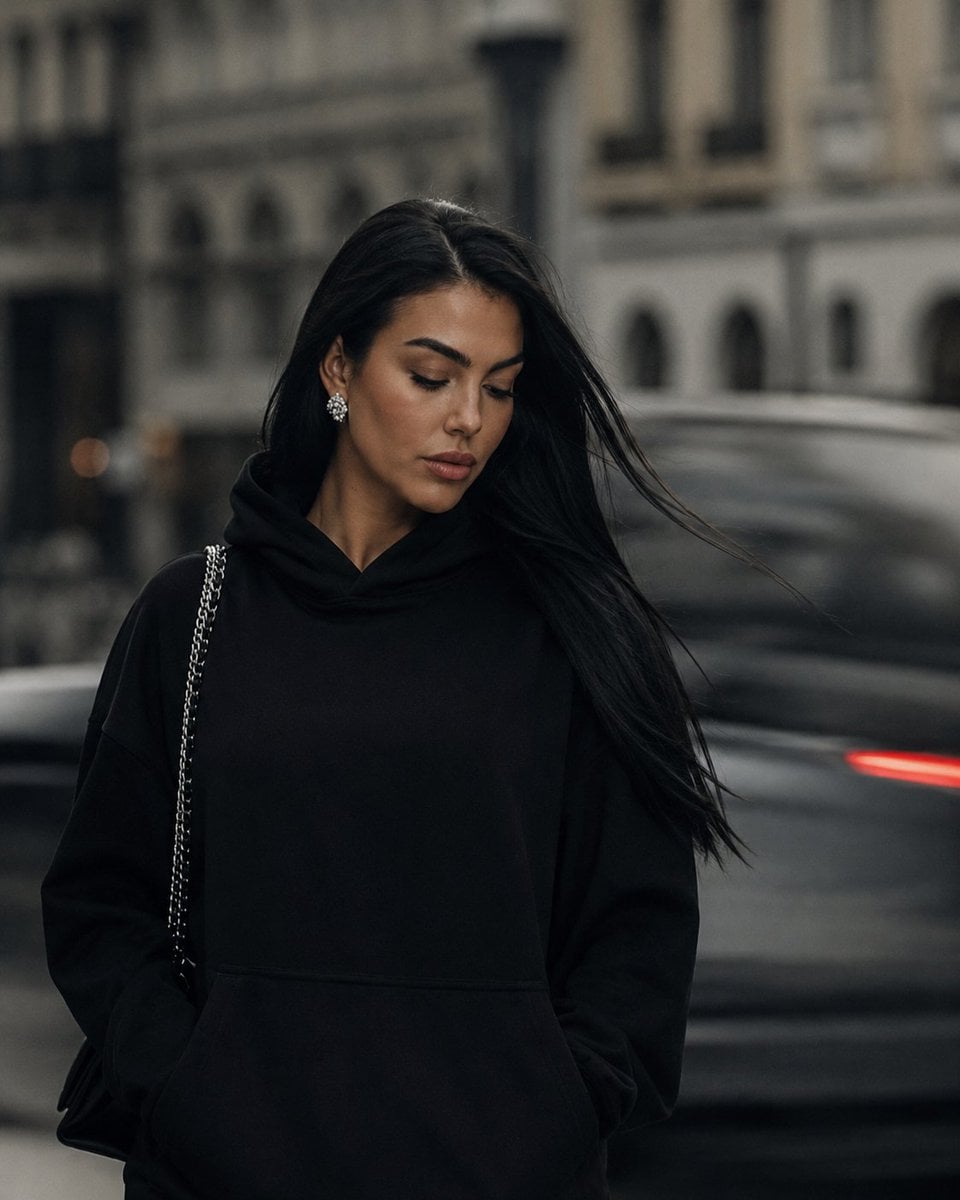 Ultra-realistic cinematic street-fashion editorial, candid documentary aesthetic